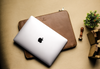 The Sentinal-Leather Zipper Laptop Sleeve Brown