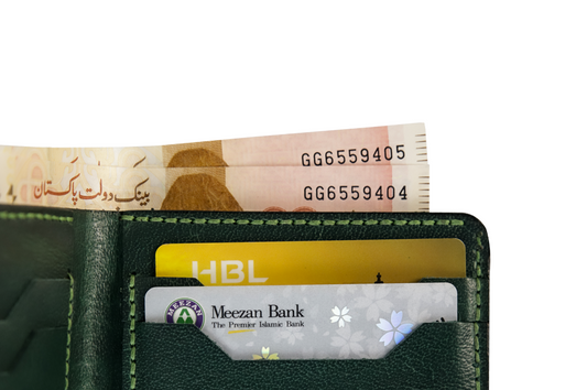 The Odessey-Handcrafted Green Bifold Wallet