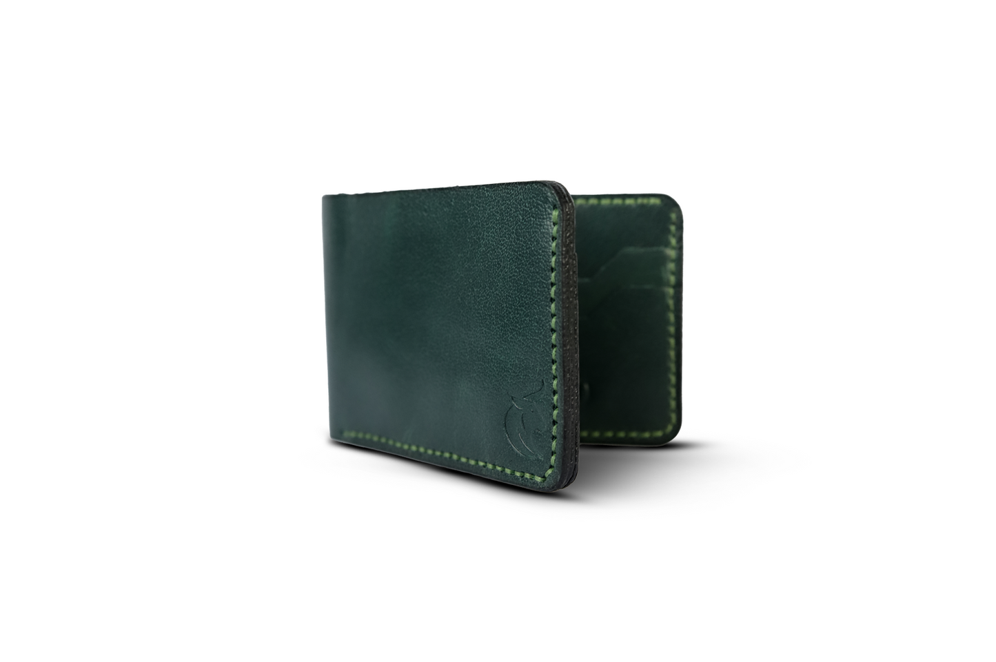 The Odessey-Handcrafted Green Bifold Wallet