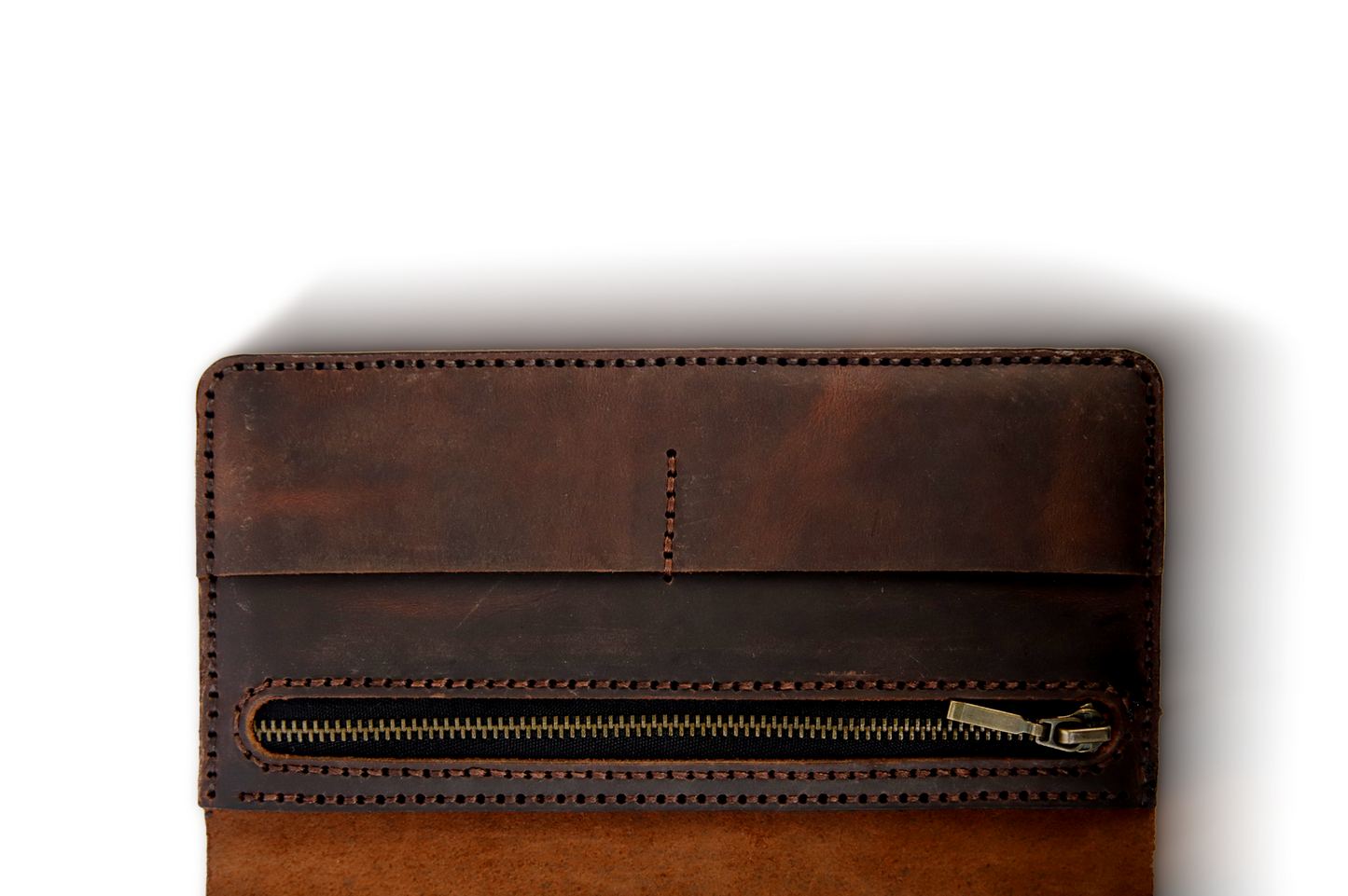 The Timber-Full‑Grain Pull‑Up Leather Long Wallet – Handcrafted