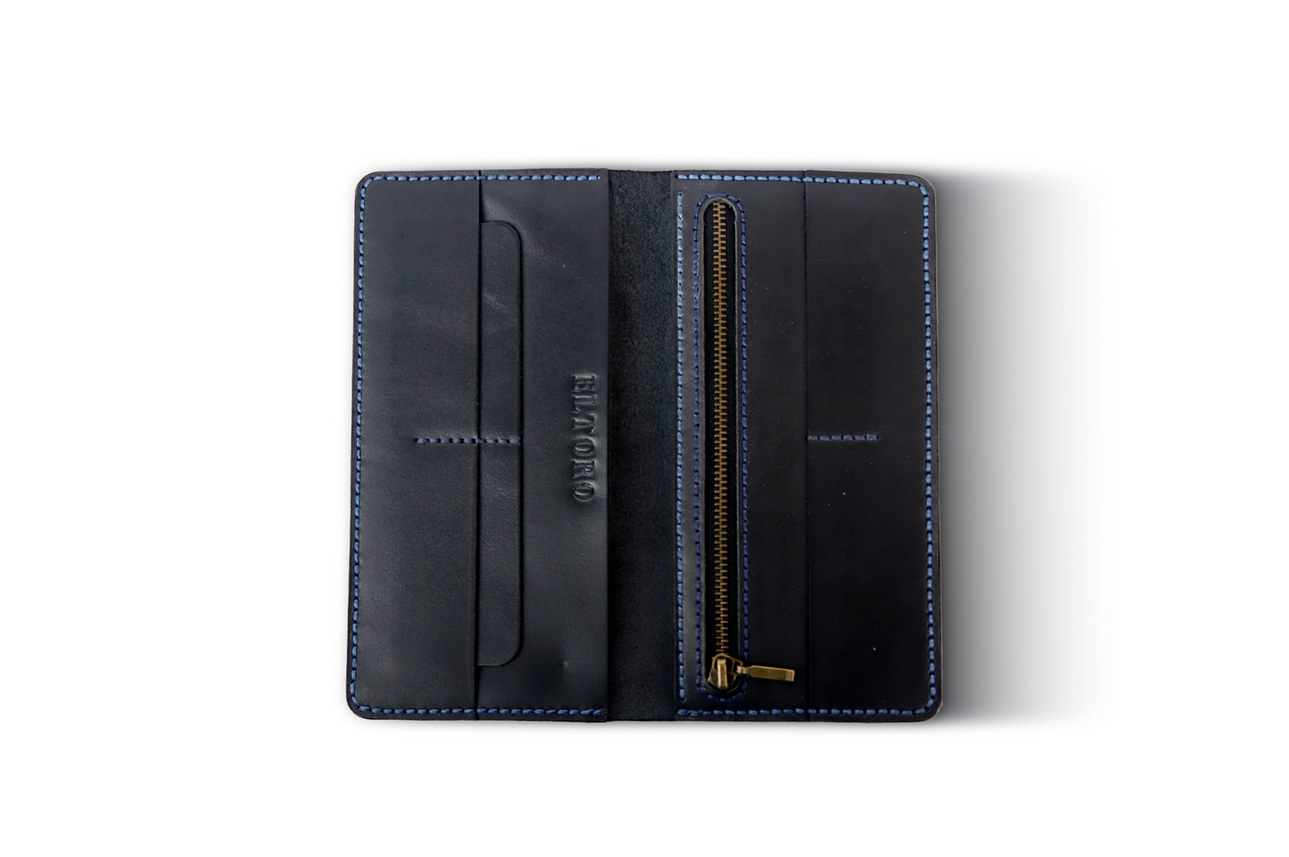 The Obsidian-One Tone Leather Long Wallet
