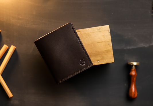The Orion-Vertical Bifold Wallet Brown