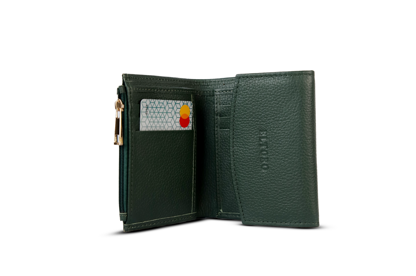 Lyra-Ladies Leather Wallet Green