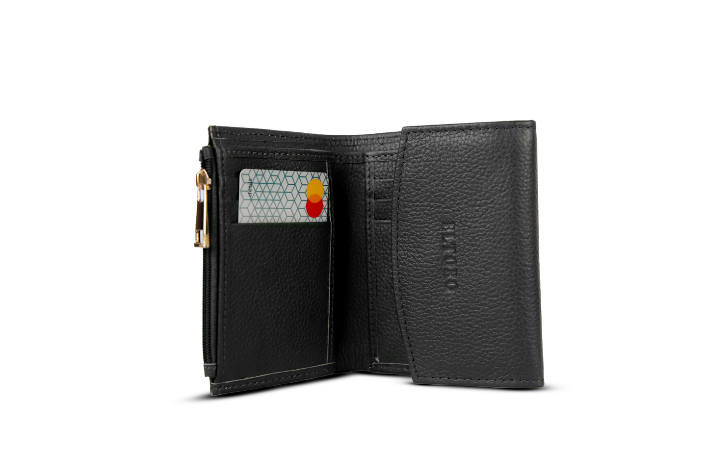 Isra-Ladies Leather Wallet Black