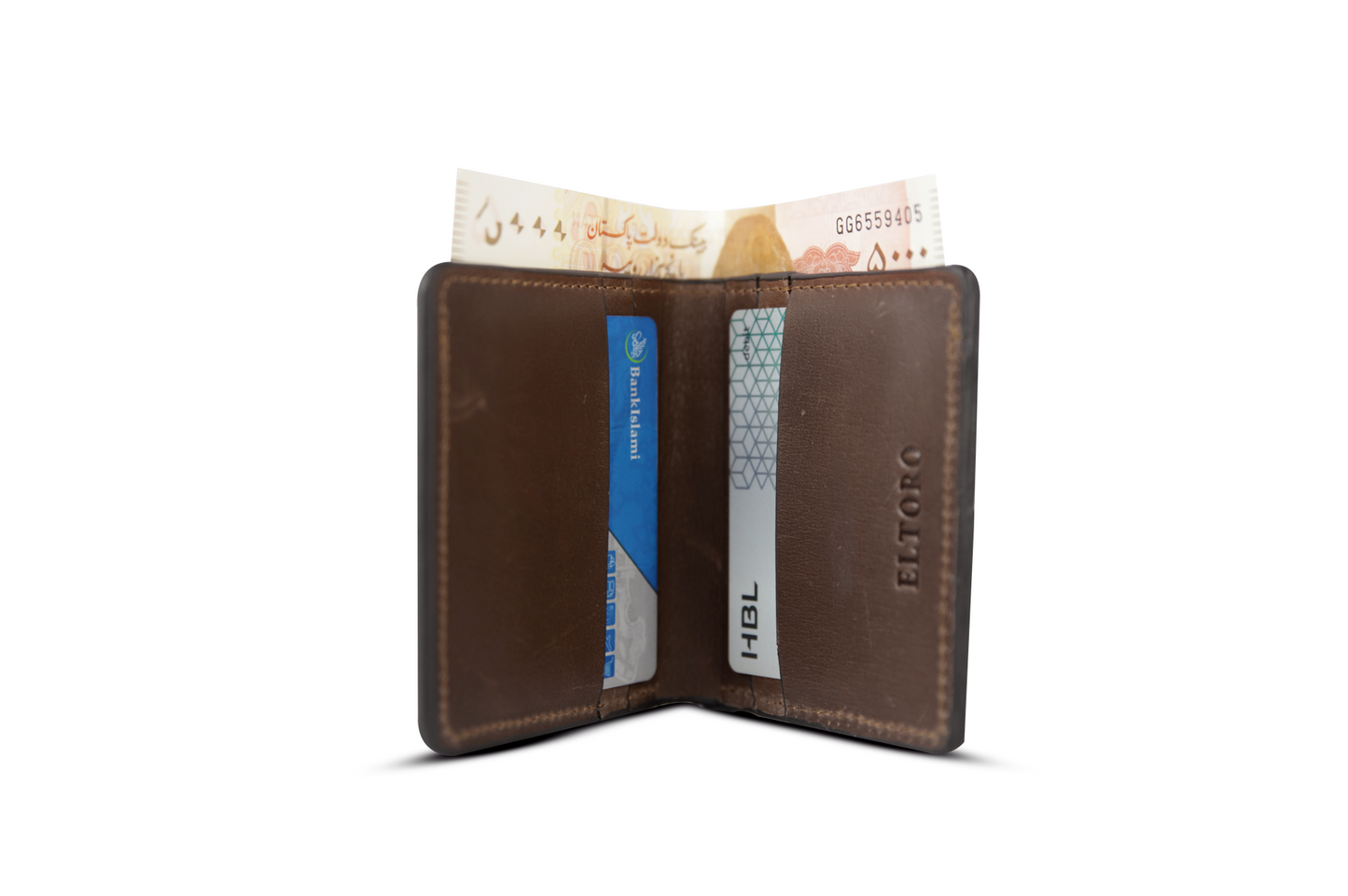The Orion-Vertical Bifold Wallet Brown