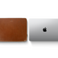 The Sentinal-Leather Zipper Laptop Sleeve Brown