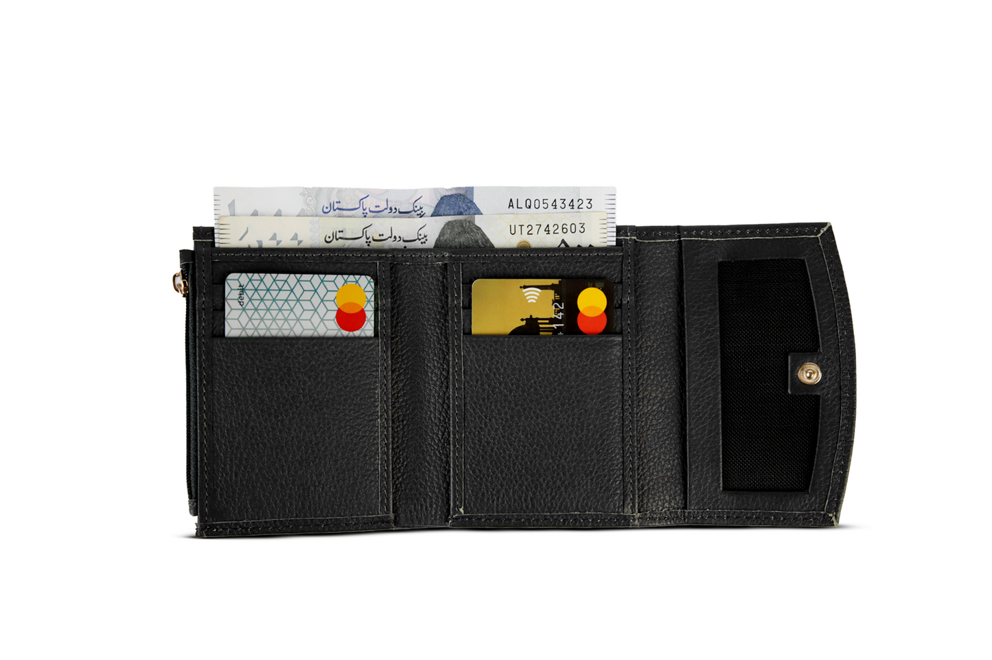 Isra-Ladies Leather Wallet Black