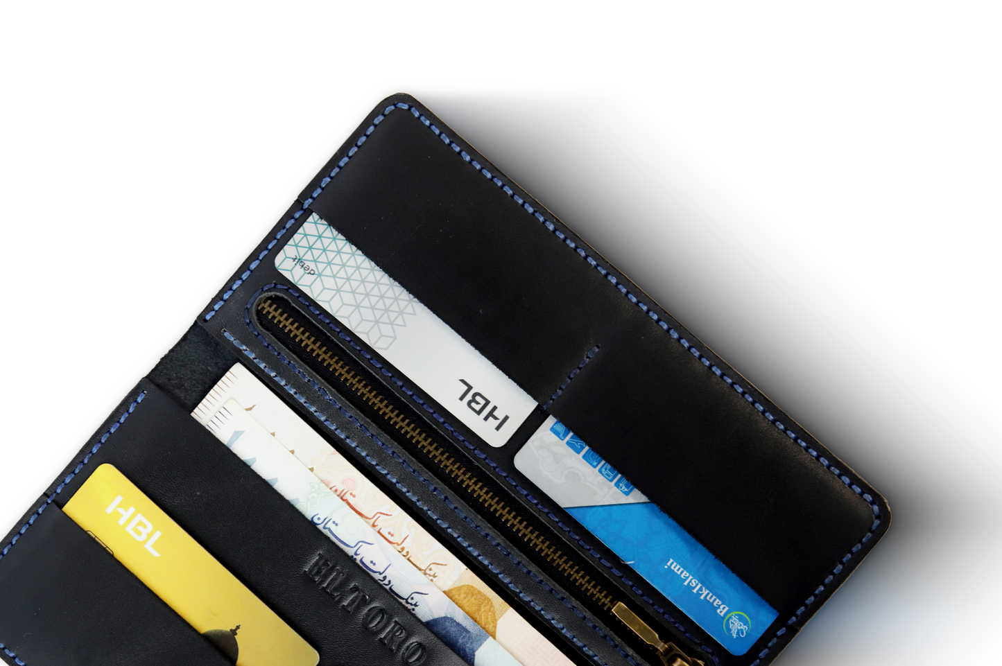 The Obsidian-One Tone Leather Long Wallet